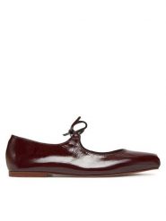 Balagan Baleriny Batsheva Bordowy. Czerwone balerinki damskie BALAGAN, bez wzorów, ze skóry. Za 569.99 zł.