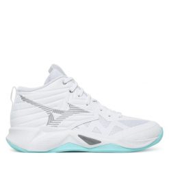 Buty halowe Mizuno. Białe obuwie sportowe damskie Mizuno, bez zapięcia, mizuno wave. Za 319.99 zł.
