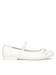 Geox Baleriny Jr Plie' J6555A 00085 C1000 S Biały. Białe baleriny dziewczęce Geox, bez wzorów, ze skóry, bez obcasa, bez zapięcia. Za 279.99 zł.