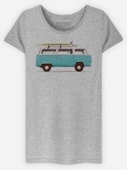 WOOOP Koszulka "Blue Van" w kolorze szarym rozmiar: XL. Szare bluzki damskie Wooop, xl, bez wzorów, z wiskozy, bez kołnierzyka, bez ramiączek. Za 56.99 zł.