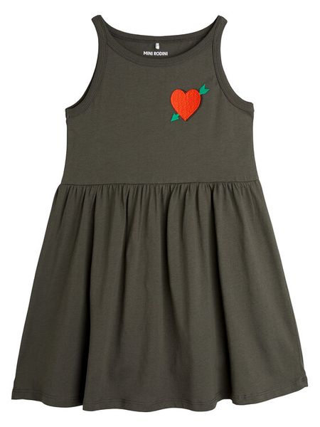 MINI RODINI Sukienka codzienna 2525010799 Czarny Regular Fit. Czarne sukienki dziewczęce Mini Rodini, bez wzorów, z bawełny, bez ramiączek, mini, proste. Za 149.99 zł.