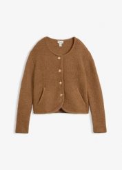 Sweter rozpinany o luźnym kroju. Czerwone kardigany damskie bonprix, bez wzorów. Za 169.99 zł.