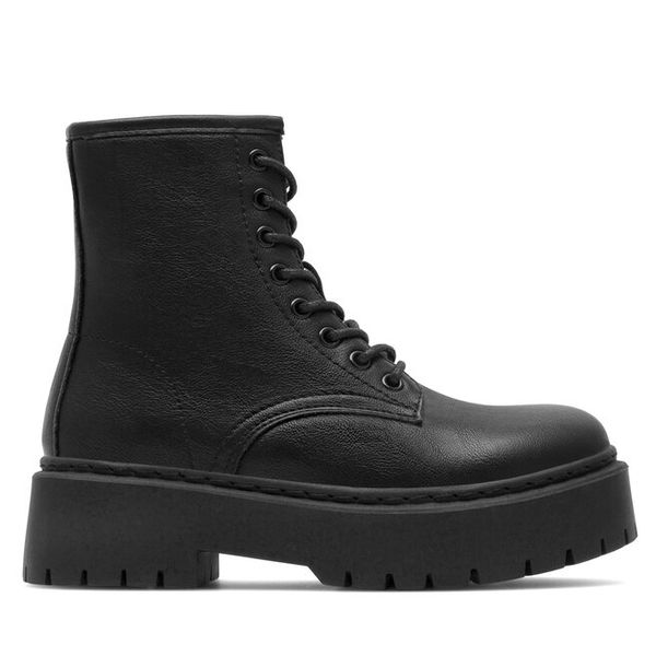 Trzewiki DeeZee. Czarne botki damskie DeeZee, bez obcasa, na płaskiej podeszwie, bez zapięcia. Za 129.99 zł.