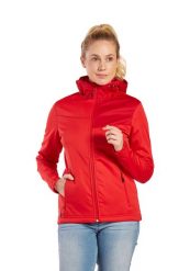 Kurtka damska Erima Softshell Performance. Czerwone kurtki damskie Erima, m, bez wzorów, z materiału, z kapturem. Za 180.61 zł.