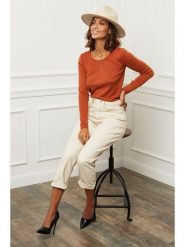 Soft Cashmere Sweter w kolorze ceglanym rozmiar: 38/40. Czerwone swetry klasyczne damskie Soft Cashmere, z kaszmiru, bez kołnierzyka. Za 86.99 zł.