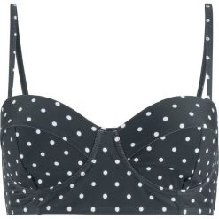 Biustonosz bikini na fiszbinach bonprix czarno-biały w kropki. Czarne bikini bonprix, w kropki. Za 74.99 zł.