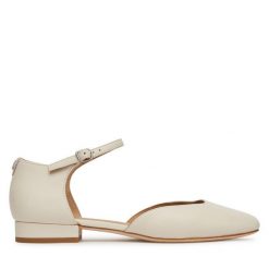 Półbuty LAUREN RALPH LAUREN. Białe półbuty damskie Lauren Ralph Lauren, bez wzorów, bez obcasa, na płaskiej podeszwie, bez zapięcia. Za 399.99 zł.