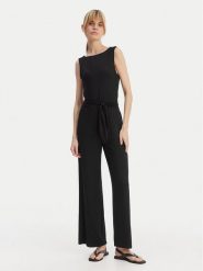 Emporio Armani Kombinezon EW003412 AF20240 UC001 Czarny Regular Fit. Czarne sukienki damskie Emporio Armani, bez wzorów, z wiskozy, bez ramiączek. Za 609.99 zł.