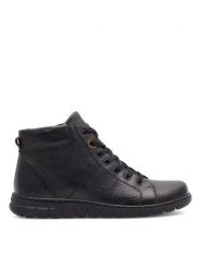 Go Soft Botki WI23-GHANA-03 Czarny. Czarne botki damskie GO SOFT, ze skóry, bez obcasa, na płaskiej podeszwie, bez zapięcia. Za 229.99 zł.