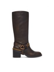Liu Jo Kozaki Colby 01 SF6085 PX893 Brązowy. Brązowe kozaki damskie Liu Jo, ze skóry, bez obcasa, na słupku, bez zapięcia. Za 1,139.00 zł.