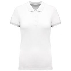 Damska koszulka polo pique Kariban. Białe koszulki damskie KARIBAN, bez wzorów, z bawełny, bez kołnierzyka, bez ramiączek. Za 199.00 zł.