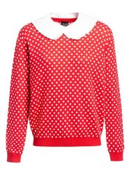 Pussy Deluxe Sweter "Chic Dotties" w kolorze czerwono-białym rozmiar: L. Białe swetry klasyczne damskie Pussy Deluxe, l, z bawełny, bez kołnierzyka. Za 118.84 zł.