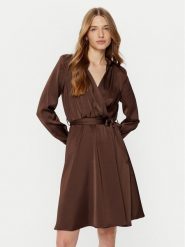 Rinascimento Sukienka koszulowa CFC0121838003 Brązowy Regular Fit. Brązowe sukienki damskie Rinascimento, bez wzorów, z syntetyku, bez ramiączek. Za 199.99 zł.