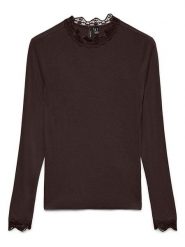 Vero Moda Koszulka "Rosa" w kolorze brązowym rozmiar: XS. Brązowe bluzki damskie Vero Moda, xs, bez wzorów, z koronki, bez kołnierzyka, bez ramiączek. Za 81.95 zł.