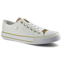Białe Trampki Big Star Damskie Stylowe Buty. Białe trampki damskie Big Star, z aplikacjami, z gumy, bez zapięcia. Za 89.99 zł.