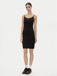 HUGO Sukienka codzienna Narya 50538896 Czarny Slim Fit. Czarne sukienki damskie Hugo, bez wzorów, z bawełny, bez ramiączek. Za 219.99 zł.