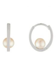 OR ÉCLAT Złote kolczyki-kreole "Cerceau" z perłami rozmiar: onesize. Białe kolczyki damskie Or Éclat, z perłą, złote. Za 848.99 zł.