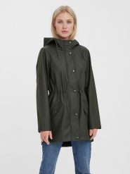 Vero Moda Płaszcz przeciwdeszczowy w kolorze ciemnozielonym rozmiar: L. Zielone płaszcze damskie Vero Moda, l, bez wzorów, bez kaptura. Za 179.95 zł.