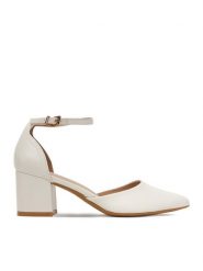 JENNY Czółenka CEO-ANGEL WS210702-10 Biały. Białe czółenka damskie Jenny, bez wzorów, z materiału, bez obcasa. Za 129.99 zł.