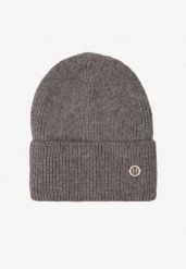 Szara Czapka z Angorą w Stylu Beanie Ozdobiona Aplikacją Delarielis. Szare czapki damskie Born2be, z aplikacjami. Za 59.99 zł.