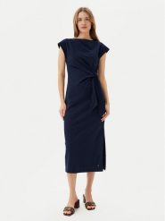Tommy Hilfiger Sukienka codzienna WW0WW45159 Granatowy Regular Fit. Niebieskie sukienki damskie Tommy Hilfiger, bez wzorów, z bawełny, bez ramiączek. Za 409.99 zł.