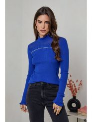 Soft Cashmere Sweter w kolorze niebieskim rozmiar: 38/40. Niebieskie swetry klasyczne damskie Soft Cashmere, z kaszmiru, bez kołnierzyka. Za 106.13 zł.