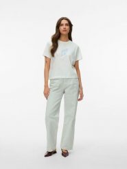 Vero Moda Koszulka w kolorze białym rozmiar: M. Białe bluzki damskie Vero Moda, m, bez wzorów, z bawełny, bez kołnierzyka, bez ramiączek. Za 75.69 zł.