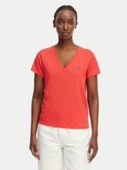 Polo Ralph Lauren T-Shirt 211B14611002 Czerwony Straight Fit. Czerwone t-shirty damskie Polo Ralph Lauren, m, bez wzorów, z bawełny, bez kołnierzyka. Za 399.99 zł.