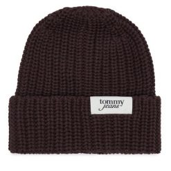 Czapka Tommy Hilfiger. Brązowe czapki damskie Tommy Hilfiger, na zimę, bez wzorów. Za 189.99 zł.