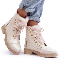 Lewski Shoes Skórzane Botki Damskie Z Futerkiem Jasnobeżowe Lewski 3296 beżowy. Brązowe botki damskie na wiosnę, z futra, klasyczne, bez obcasa, na płaskiej podeszwie, bez zapięcia. Za 549.99 zł.