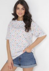 Szary T-shirt Bawełniany z Krótkim Rękawem i Nadrukiem Naven. Szare t-shirty damskie Born2be, m, bez wzorów, z bawełny, bez kołnierzyka. Za 14.99 zł.
