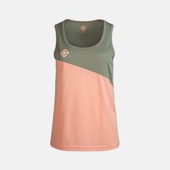 Koszulka techniczna ABI W V2: wygoda, oddychalność i szybkie schnięcie. Czerwone bluzki damskie Izas, m, bez wzorów, sportowe, bez kołnierzyka, bez ramiączek. W wyprzedaży za 121.70 zł.