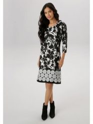Aniston Sukienka w kolorze czarno-białym rozmiar: 48. Czarne sukienki damskie Aniston, bez wzorów, bez ramiączek. Za 61.17 zł.