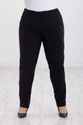Czarne spodnie Nilda z prostą nogawką wysoki stan PLUS SIZE XXL. Czarne spodnie materiałowe damskie Nasi partnerzy, bez wzorów, z elastanu, krótkie. Za 159.90 zł.
