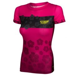 Koszulka do biegania damska z krótkim rękawem EXTREME HOBBY FLOWERS. Zielone bluzki damskie EXTREME HOBBY, xs, bez wzorów, z elastanu, bez kołnierzyka, bez ramiączek. Za 149.00 zł.