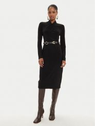 Joseph Ribkoff Sukienka codzienna 244125 Czarny Slim Fit. Czarne sukienki damskie Joseph Ribkoff, bez wzorów, z syntetyku, bez ramiączek. Za 589.99 zł.