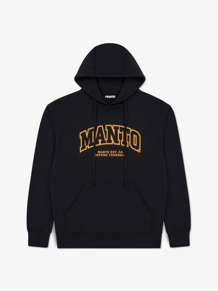 MANTO bluza z kapturem VARSITY 26 czarna. Czarne bluzy damskie MANTO, l, bez wzorów, z bawełny, z kapturem. Za 269.99 zł.