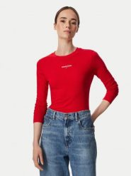 Tommy Jeans Bluzka Classic Logo DW0DW23248 Czerwony Slim Fit. Czerwone bluzki damskie Tommy Jeans, l, bez wzorów, z bawełny, bez kołnierzyka, bez ramiączek. Za 149.99 zł.