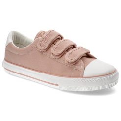 Różowe Trampki Big Star Modne Buty Damskie. Czerwone trampki damskie Big Star, z aplikacjami, z materiału, bez zapięcia. Za 129.00 zł.