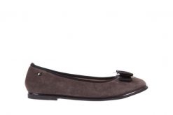 Baleriny Bayla-018 1063-303 Taupe Black, Brąz/Czarny, Skóra naturalna - 37. Brązowe balerinki damskie Bayla, bez wzorów, z materiału. W wyprzedaży za 134.10 zł.