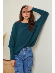 Joséfine Sweter "Hajos" w kolorze ciemnozielonym rozmiar: XL. Zielone swetry klasyczne damskie Joséfine, xl, z kaszmiru, bez kołnierzyka. Za 193.95 zł.
