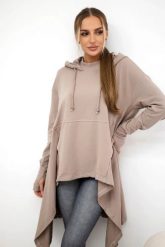 Bluza rozkloszowana u dołu ciemno beżowa. Brązowe bluzy damskie KESI, l, bez wzorów, z bawełny, z kapturem. Za 238.37 zł.
