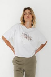 T-SHIRT CLAUDIA "WIANEK" BIAŁY One size - Flawless. Białe t-shirty damskie Flawless, s, bez wzorów, z bawełny, bez kołnierzyka. Za 187.00 zł.