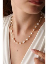 Pierres delicates Pozłacany naszyjnik z kamieniami księżycowymi - dł. 43 cm rozmiar: onesize. Żółte naszyjniki damskie Pierres delicates, z kamieniem księżycowym, pozłacane. Za 65.99 zł.