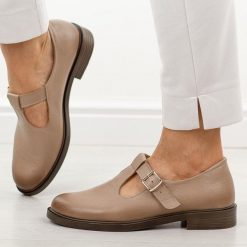 Cappucciono skórzane Polskie półbuty damskie Deoni D658. Półbuty damskie Deoni, na jesień, bez wzorów, z jeansu, z okrągłym noskiem, bez obcasa, na płaskiej podeszwie, bez zapięcia. Za 429.00 zł.