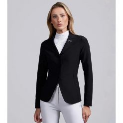 Damska kurtka konkursowa Premier Equine Cristalli. Czarne kurtki damskie PREMIER EQUINE, s, bez wzorów, z materiału, bez kaptura. Za 701.00 zł.