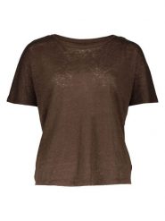 Oui Bluza w kolorze granatowym rozmiar: 46. Brązowe bluzy damskie Oui, bez wzorów, ze lnu, bez kaptura. Za 231.61 zł.