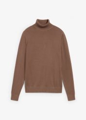 Sweter z golfem. Niebieskie golfy damskie bonprix, bez wzorów, bez ramiączek. Za 92.99 zł.