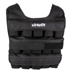 Regulowana Kamizelka obciążeniowa - Fitness Pro - 30 kg. Czarne kamizelki damskie VIRTUFIT, bez wzorów, bez kaptura. Za 506.00 zł.