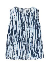 TATUUM Bluzka w kolorze granatowo-białym rozmiar: 40. Niebieskie bluzki damskie TATUUM, bez wzorów, z wiskozy, bez kołnierzyka, bez ramiączek. Za 70.08 zł.